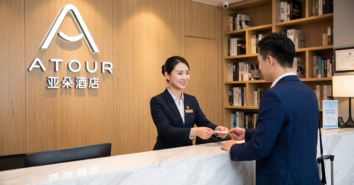 Hotel check-in desk in China